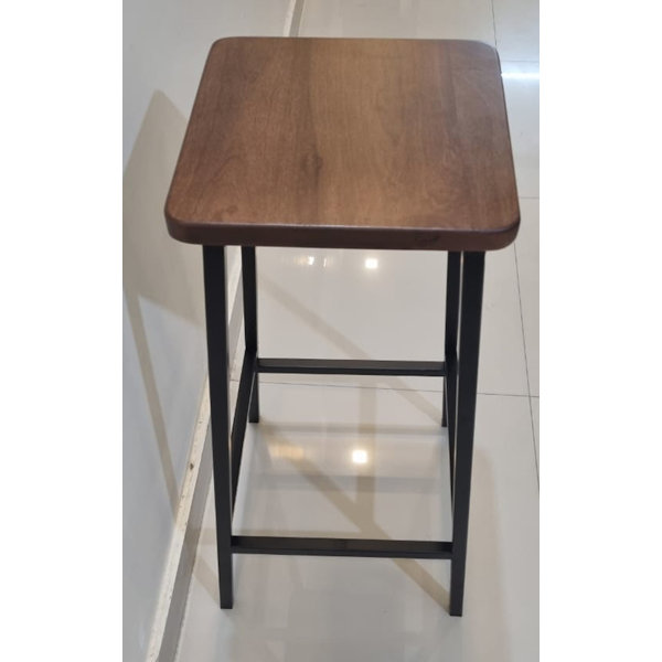 DECORFIT All Purpose Solid Wood 30" Bar Stool Black Powder Coated Metal